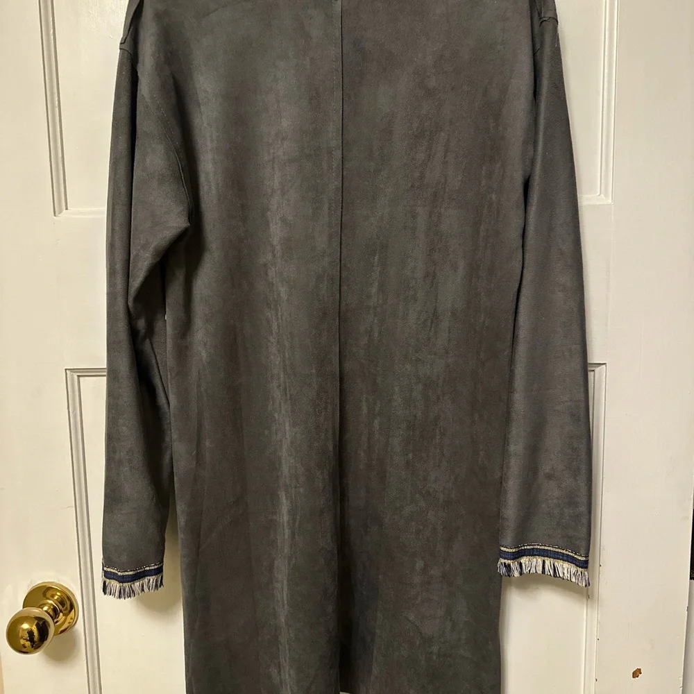 🔥Gray Microsuede Tunic with Tassels - Picture 5 of 6